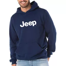 Casaco Moletom C Capuz E Bolso Montadora Jeep Bordado Peito