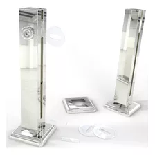 Kit 8 Coluna Torre Aço Inox 30cm Para Guarda Corpo - 1 Furo