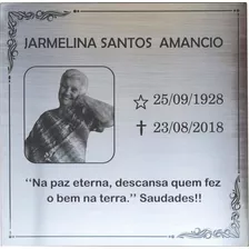 Placa De Tumulo Em Aço Inox Jazigo Sepultura Lápide 30x30