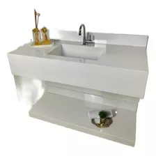 Lavatório Porcelanato 70 X 45 Cuba Esculpida + Prateleira