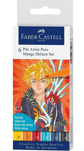 Marcador Pitt Artist Pen Manga Shonen X6 Faber-castell