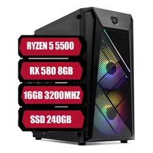 Pc Gamer Amd Ryzen 5 5500 16gb Rx 580 8gb Ssd 480gb