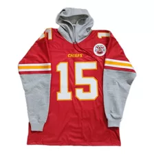 Sudadera Estilo Jugador Kansas City Chiefs Mahomes Bordada