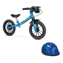 Bicicleta De Equilíbrio Aro 12 Balance Nathor Com Capacete