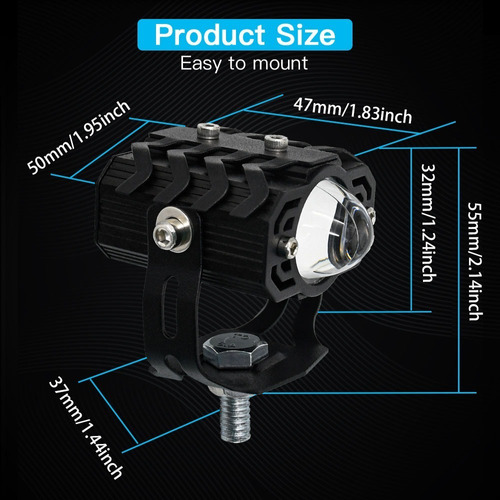 Faros Led Neblineros De 60w 6000lm Araa Para Motocicleta Foto 7