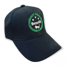 Gorra Benelli Bordada Premium Gabardina Negra