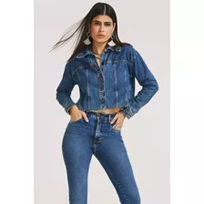 Jaqueta Jeans Classica Ombro Deslocado Ref: 06028 2090