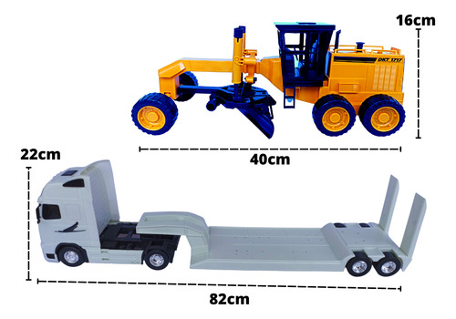 Caminhão Brinquedo Grande Com Motoniveladora Cor Sortidos