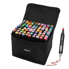 Marcadores De Dibujo X 80 Colores Doble Punta Base Alcohol