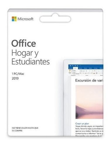 Office 2019 Hogar Y Estudiantes 1pc/mac