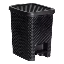 Tarro De Residuos Papelera Basurero Pedal 12lts Baño Cocina Color Negro