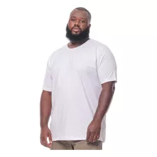 Camiseta Plus Size Lisa Masculina Básica Algodão Branca