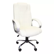 Cadeira De Escritório Presidente Alta Allight Cor Off-white Material Do Estofamento Couro Sintético