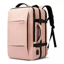 Mochila Mujer Bange Impermeable Ejecutiva Viaje Usb Mod. 1908 Color Rosa Diseño De La Tela Liso