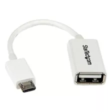 Cable Adaptador Micro Usb A Usb Otg De 12cm Startech Color Blanco