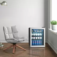 Refrigerador Para Bebidas Acero Inoxidable Tangkula 52 Latas Color Negro Acero Inoxidable