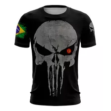 Camiseta Militar Brk Caveira Veterano Exército Brasileiro Uv