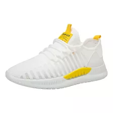 Zapatillas Sport Blancas Detalle Amarillo Shein