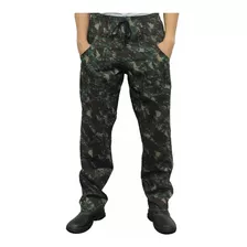 Calça Camuflada Pesca De Brim Extra Grande