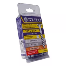 Tornillo Para Concreto Cab Plana Ph 1/4 X 3.1/4 25pz Toledo