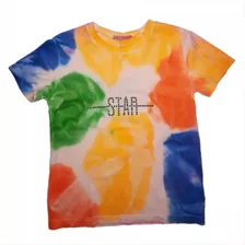 T-shirt Infantil Feminina Tie-dye Strass Star 110812