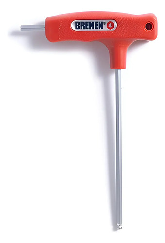 Llave Allen Tipo T Bremen 8 Milimetros Punta Bola Cod. 5028 Dgm Rojo