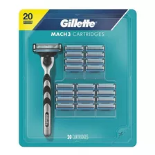 Gillette Mach 3 Recargas Lâminas De Barbear- 20 Unidades