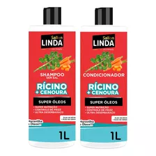 Shampoo E Condicionador Rícino + Cenoura 1l Sallon Linda