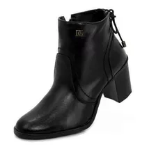 Bota Feminina Cano Médio Couro Preto Firenze 9033