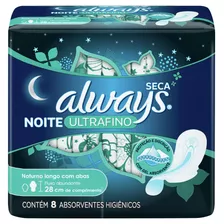 Absorventes Femininos Always Noite Ultrafino Seca Com Abas 8 U