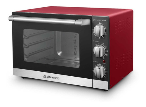 Horno De Mesa Electrico 48 Lts Ultracomb Uc-48s Grill 1300w Color Rojo Con Plateado Y Negro