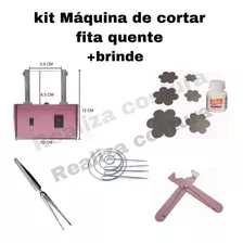 Kit Máquina De Corte Quente Fuxico Artesanato Rosa + Brinde 