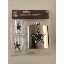 Set Tequilero Y Licorera Acero Inoxidable Dallas Cowboys Nfl