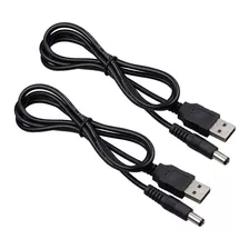 Set De 2 Cables De Usb A Dc - 3,3 Pies Negros