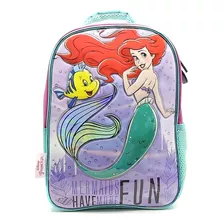 Mochila Espalda Jardin 12puLG Disney Princesa Sirenita Ariel