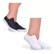 Kit 2 Pares Casual Feminino Branco Leve Confortável Barato