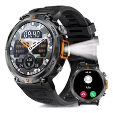 Reloj Inteligente Para Hombre Bluetooth Linterna 3atm Imperm