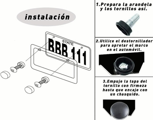 Porta Placas Universal Estilo Fibra De Carbono 1par Foto 4