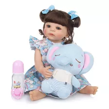 Boneca Bebe Reborn 100% Silicone Elefantinho