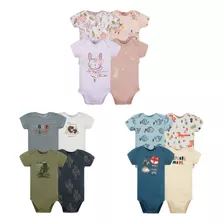 Set De 4 Bodies Manga Corta Ropa Bebe Niño Niña