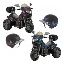 Moto Elétrica Sprint Turbo Biemme 12v Preta Azul/pink 677