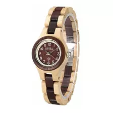 Bewell Reloj De Pulsera Con Esfera Pequeña De Madera Ajusta