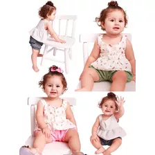 Conjunto Infantil Bebê Verão Menina Shorts E Bata 02 Peças