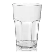 Vaso Facetado Plastico Bristol 520cm3 Traslucido X6 Unidades