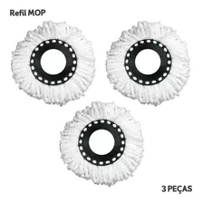 Refil Mop Giratório - Universal - Kit Com 3 Unidades - Nybc Cor Branco