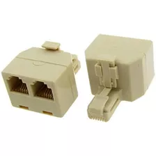 Adaptador Duplo Divisor Rj11 / 1 Macho X 2 Fêmeas - 5 Peças