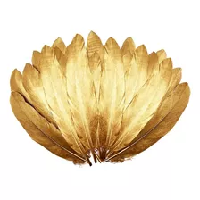 Plumas De Ganso Naturales En Dorado Con 20 Plumas 15-20cm