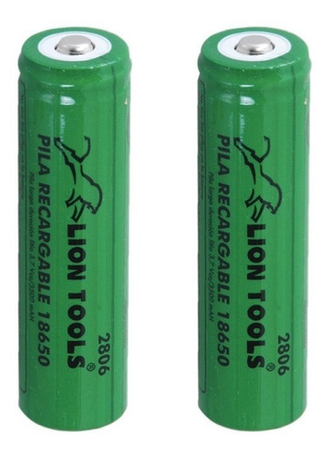 2 Piezas De Bateria 18650 Recargable 1200mha 3.7v Litio