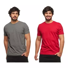 Kit Com 02 Camisetas Gola Redonda Básico Masculina C4
