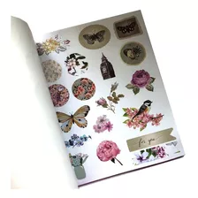 Libro Vintage De Stickers Y Más Para Journaling Scrapbook